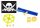 3in1 PIRATE BASIC SET - Flagge, Ruder, Teleskop