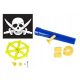3in1 PIRATE BASIC SET - Flagge, Ruder, Teleskop