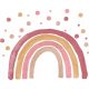  Wandaufkleber für Kinder, Regenbogenrosen, Aquarell