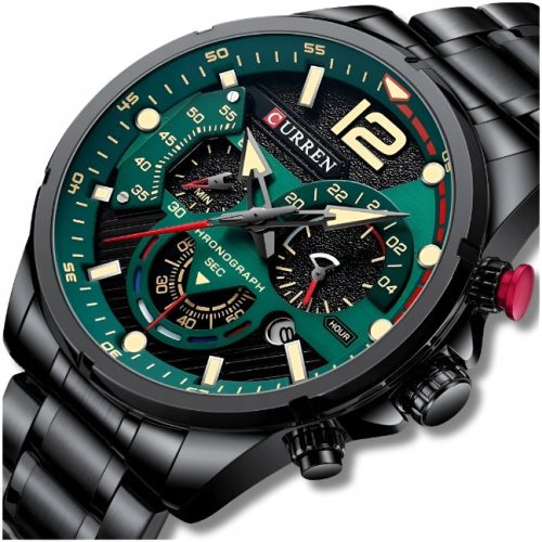  Curren Herrenuhr, Quarz, Chronograph, Stahldatum