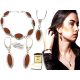 Silver World Schmuckset: Armband + Ohrringe + silberner Wüstensand-Anhänger