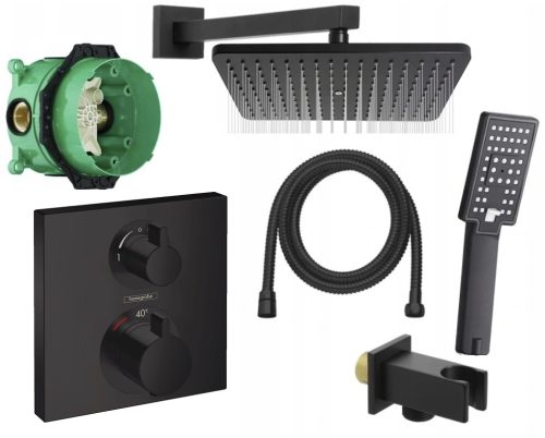 Hansgrohe Ecostat Wand-Badewannen- und Duscharmatur, schwarz