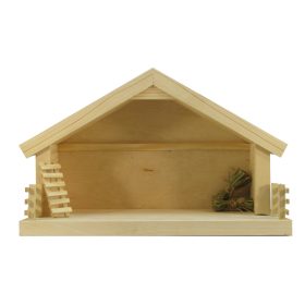  Weihnachtskrippe aus Kiefernholz mit LED-Beleuchtung