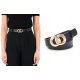  SCHWARZES RIEMEN, GOLDENE SCHNALLE, DOPPELRING, GOLD