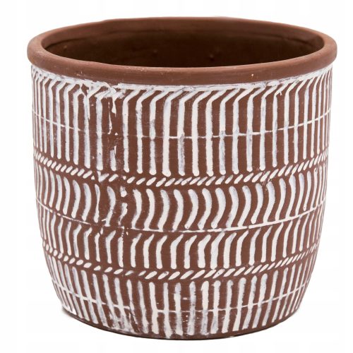  Q&K Blumentopf 11 cm x 11 x 10 cm Durchmesser 11 cm Keramiktöne in Braun und Beige