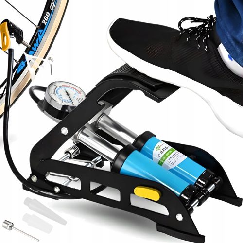  Retoo Fußpumpe, Fahrradfußpumpe, Auto, Blautöne