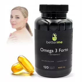   BetterMeOmega 3 Forte 120 Weichkapseln – Hohe Dosierung, Omega-3 mit Vitamin E, hergestellt in der EU