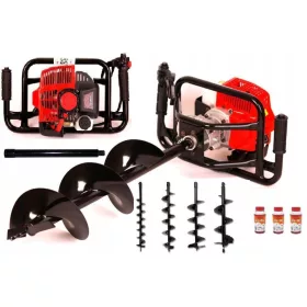 Benzin-Schneckenbohrgerät 7 km + 4 Bohrer + 50 cm