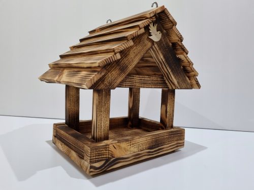  GROßES XXL-Vogelhäuschen aus Holz, gebrannt