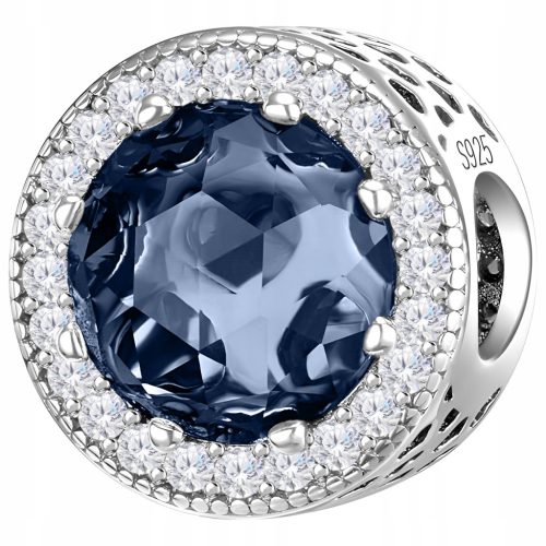  Charms Perle Edelstein Strasssteine Blauer Stein Herzen Herzen Silber 925