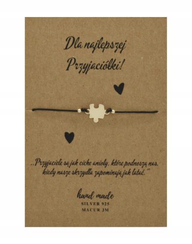  SILBERNES SCHNUR-ARMBAND-FREUNDE-PUZZLE