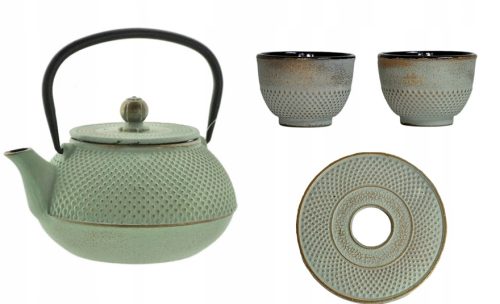 Tee- und Kaffeekanne und Kaffeemaschinen Traditioneller Gusseisenkessel MPLCo 0,8 l, Schwarz, Blautöne, Gelbtöne und Goldtöne
