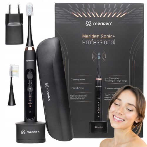  Meriden Sonic+ Professional Schallzahnbürste, schwarz