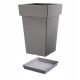  Prosperplast Blumentopf 43,9 cm x 28,9 x 43,9 cm, Kunststoff in Grau- und Silbertönen