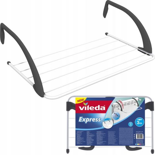 Wäscheständer Ausziehbar Vileda Heizkörpertrockner – Maße aufgeklappt: 52 x 35 x 18 cm; - Maße zusammengeklappt: 35 x 2 x 52 cm; cm