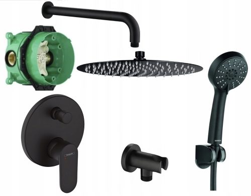 Hansgrohe Vernis Shape schwarzer Badewannen- und Duschhahn