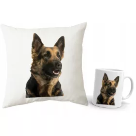  Set Kissen + Becher mit einem DEUTSCHEN SCHÄFERHIRTEN