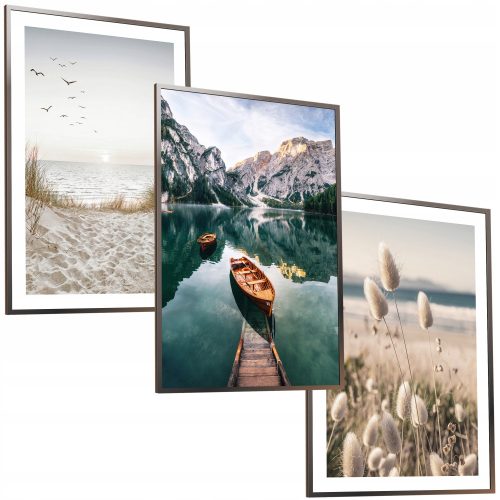 Bilder an der Wand 30 x 40 Rahmen Gemälde Poster Boho Rahmen Boot Wasser