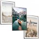 Bilder an der Wand 30 x 40 Rahmen Gemälde Poster Boho Rahmen Boot Wasser