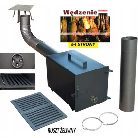  Smoker-Set, Feuerbox, 2mm Blech, Rost, Rohr, XXL-Kniestück