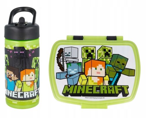  Stor Minecraft Flasche 410 ml + Minecraft Lunchbox Creeper Lunchbox