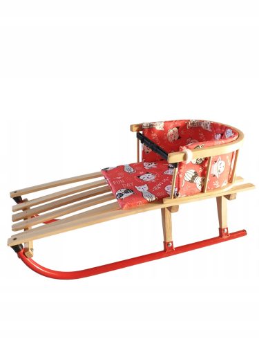  Traditioneller Holzschlitten Tomas Sanki mit Matratze