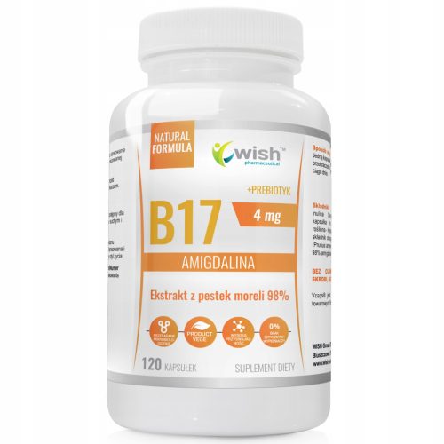 Amigdalin B17 4mg aus Aprikosenkernextrakt 98% mit Prebiotikum - 120 Kapseln