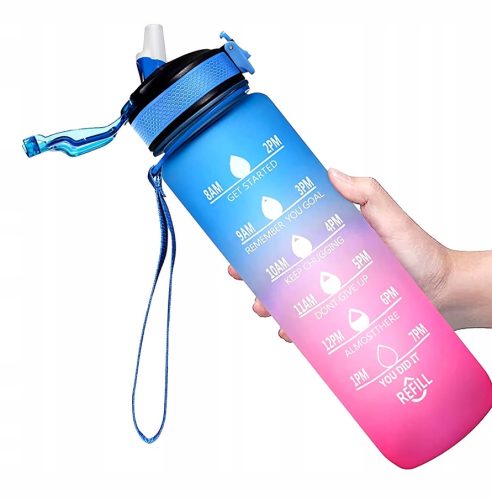  Fitness-Motivationswasserflasche mit Messbecher