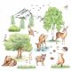 Dekorative Wandaufkleber Waldaufkleber, Tiere, Bäume für Kinder, an der Wand