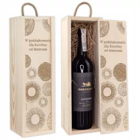  Geschenkbox für Wein, Alkohol, Gravur mit Gravur