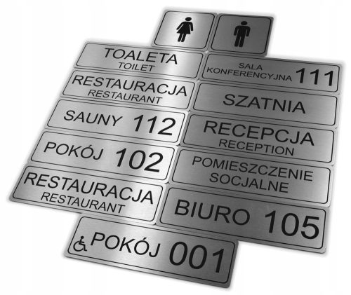 Türschild - Stahl - BELIEBIGER INHALT - INOX