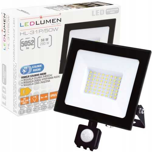  Neutralweißes Halogen 5052 lm 50 W mit Bewegungs- und Dämmerungssensor