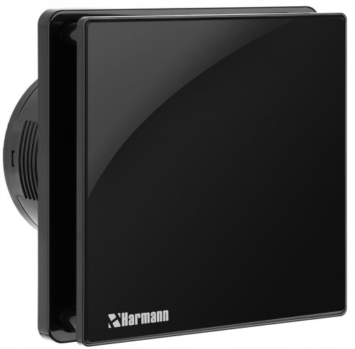 Harmann Badezimmerventilator REY B 100T, schwarz glänzend, 100 mm