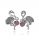  Rhodinierte FLAMINGO-OHRRINGE AUS SILBER MIT ZIRKONIA