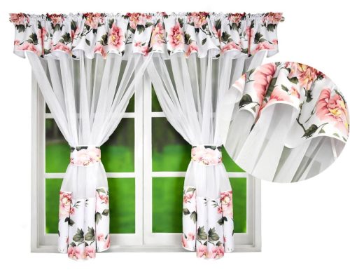  FERTIGVORHANG VOILEVORHANG FERTIG FÜR DAS WOHNZIMMER BLUMEN