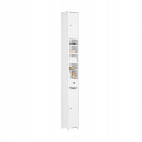  SoBuy Hoher Badezimmerschrank, weiß, BZR34-W
