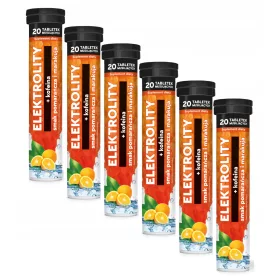   Brausetabletten mit Elektrolyten und Koffein, Geschmack: Orange-Passionsfrucht