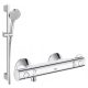 Hansgrohe Vernis Blend Aufputz-Duschset + Grohe Grohtherm 800 Chrom-Duscharmatur