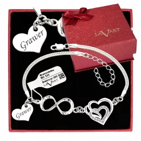    LAVART Armband mit Doppelherz und Unendlichkeitszeichen, 21 cm