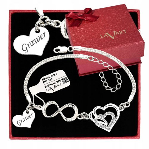  LAVART Armband mit Doppelherz und Unendlichkeitszeichen, 21 cm