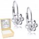  Englische Blumenohrringe aus 925er Silber mit Zirkonia