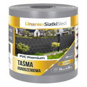  Linarem SiatkiSieci Zaunband 19 cm x 26 m grau
