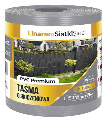  Linarem SiatkiSieci Zaunband 19 cm x 26 m grau