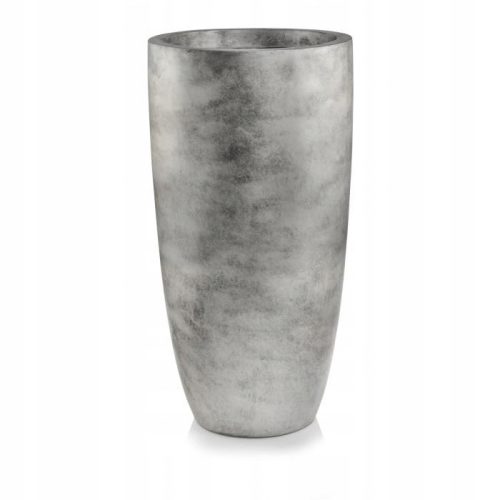 Töpfe und Pflanzgefäße für den Außenbereich und den Garten Polnix Blumentopf 32 cm x 32 x 62 cm Durchmesser 32 cm Keramik in den Farbtönen Grau und Silber