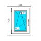 PVC-FENSTER 500x700 RU WEISS, LINKS