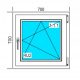 PVC-FENSTER 700x700 RU WEISS, RECHTS