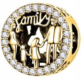  Gold Family Charm Family Love aus 925er Silber