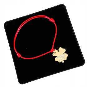  Vergoldetes Kleeblatt-Armband, GRAVUR SILBER 925