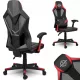  Sofatel Shiro Gaming-Stuhl, schwarzes Öko-Leder
