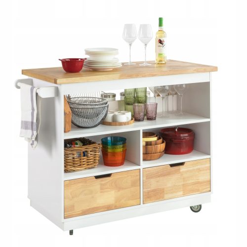  SoBuy weißer Küchenschrank 55 x 110 x 91 cm Frontfarbe: Buche hell